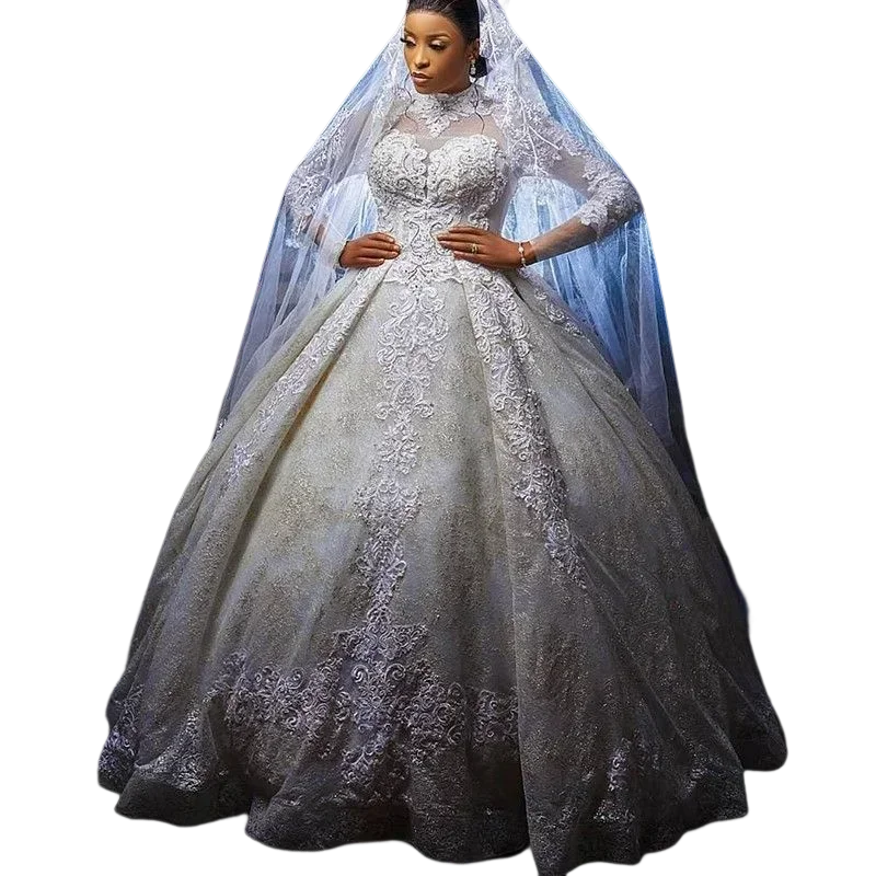Customized Beaded Lace Applique Bridal Dresses Robe De Mariée Garden Half Sleeves Puffy Ballgown Plus Size Wedding Dress
Customized Beaded Lace Applique Bridal Dresses Robe De Mariée Garden Half Sleeves Puffy Ballgown Plus Size Wedding Dress