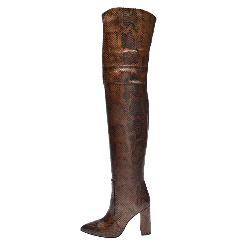 Big Size 46 Serpentine Female Shoes Pointed Toe Women Long Boots Over Knee Botas Feminina Square High Heels Zapatos Para Mujeres
Big Size 46 Serpentine Female Shoes Pointed Toe Women Long Boots Over Knee Botas Feminina Square High Heels Zapatos Para Mujeres