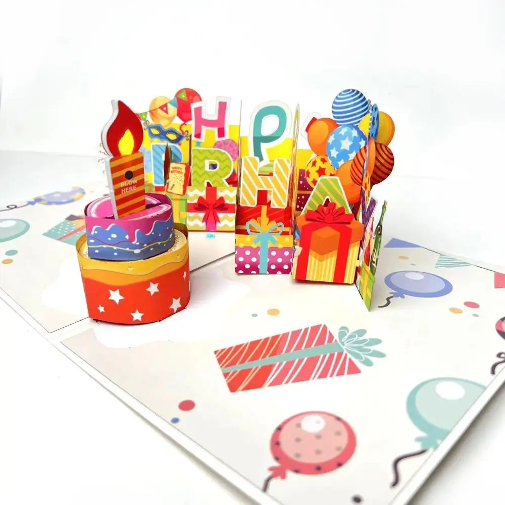 Musical and Light Happy Birthday Card Blowable Led Candle Effect 3D Popup Greeting Card Hollow Paper Carving Unique
Musical and Light Happy Birthday Card Blowable Led Candle Effect 3D Popup Greeting Card Hollow Paper Carving Unique