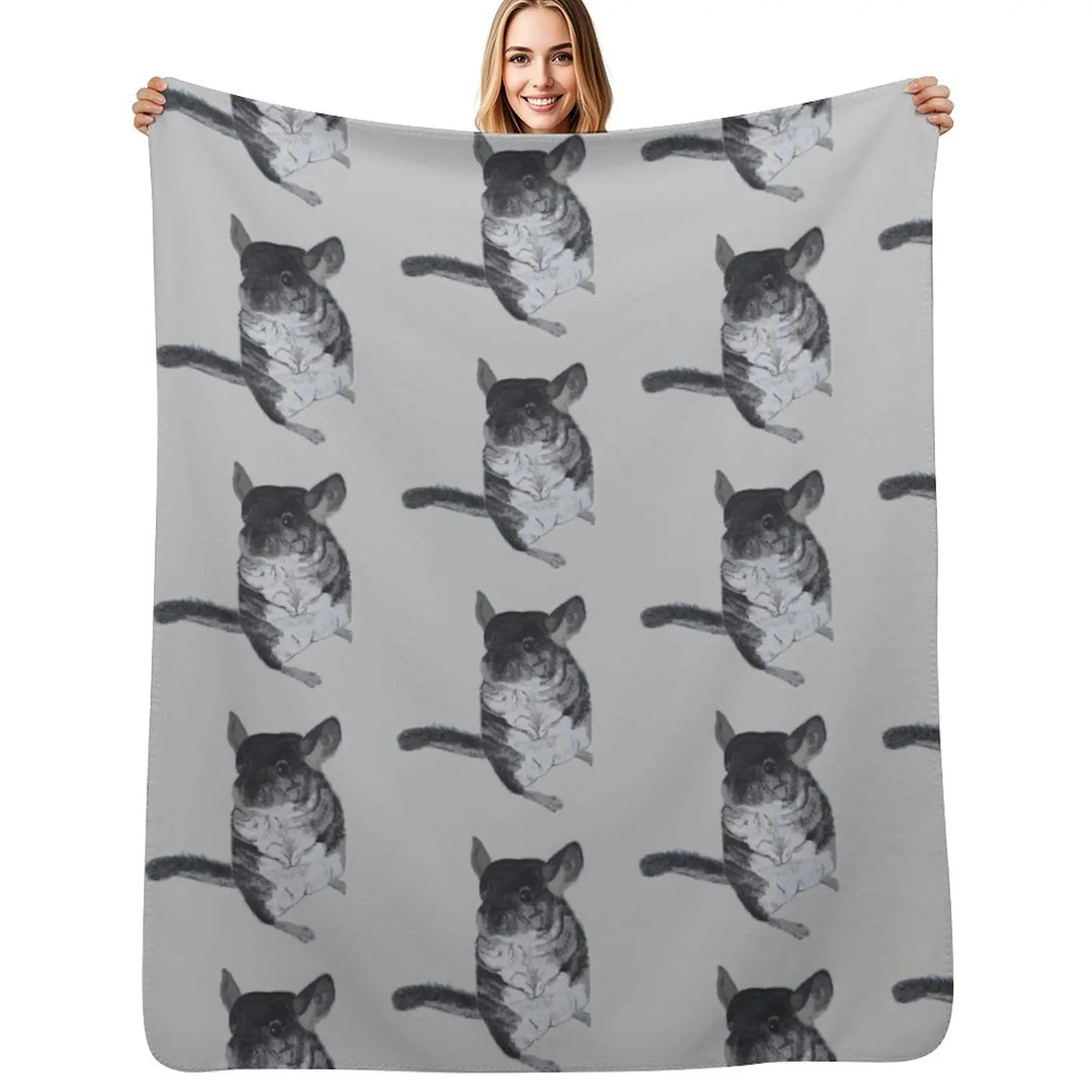 Grey Chinchilla Watercolor Throw Blanket Cozy Warm Blanket for Bed Room Decor
Grey Chinchilla Watercolor Throw Blanket Cozy Warm Blanket for Bed Room Decor