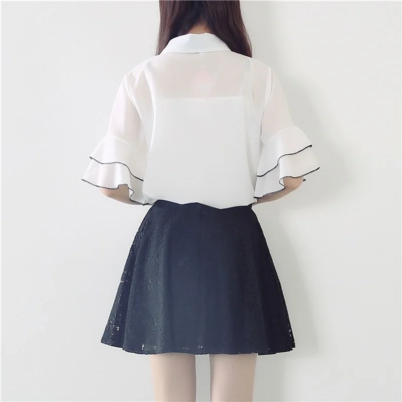 Blouses Women Bow Flare Sleeve Design Elegant Retro Thin Summer Kawaii Fashion Блузки Youth Preppy Stylish Ulzzang Classic Mujer
Blouses Women Bow Flare Sleeve Design Elegant Retro Thin Summer Kawaii Fashion Блузки Youth Preppy Stylish Ulzzang Classic Mujer