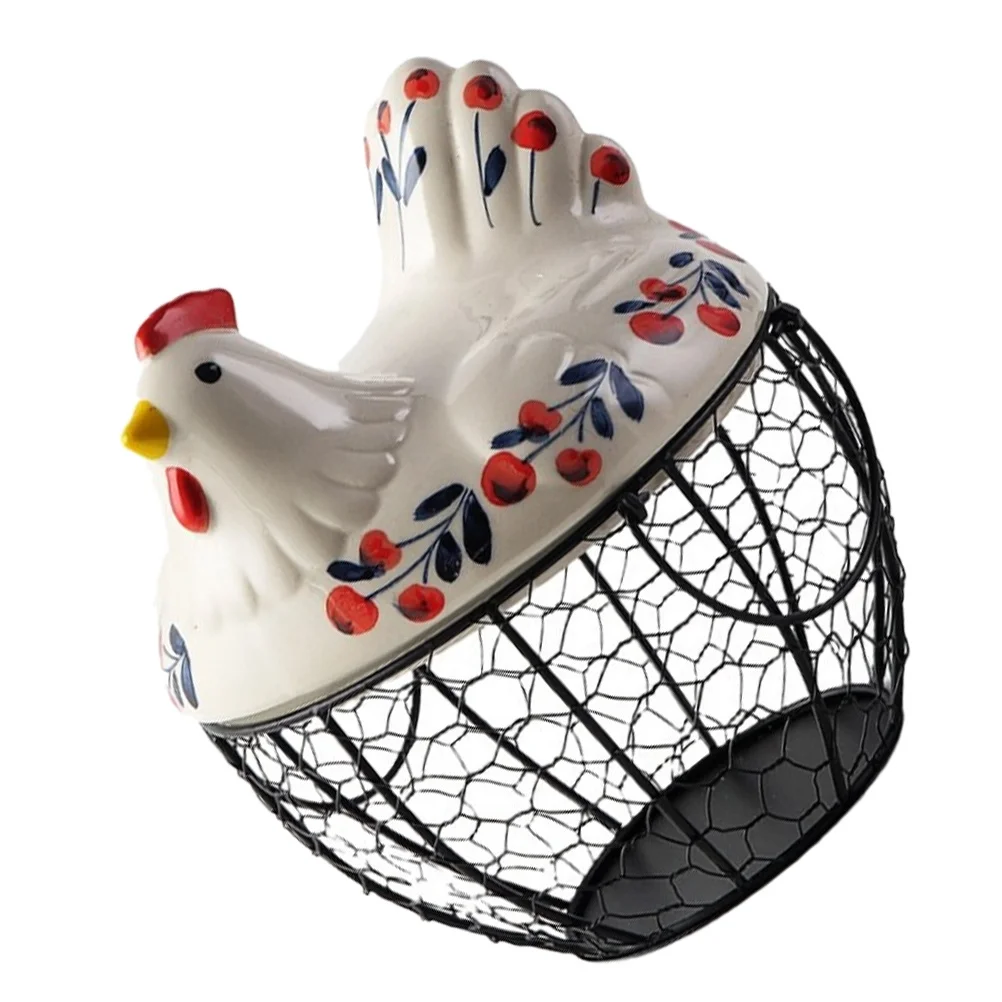 1Pcs Chicken Design Egg Storage Basket Ceramic Iron Holder Multifunctional Vegetable Snack Organizer Kitchen Home Desktop
1Pcs Chicken Design Egg Storage Basket Ceramic Iron Holder Multifunctional Vegetable Snack Organizer Kitchen Home Desktop