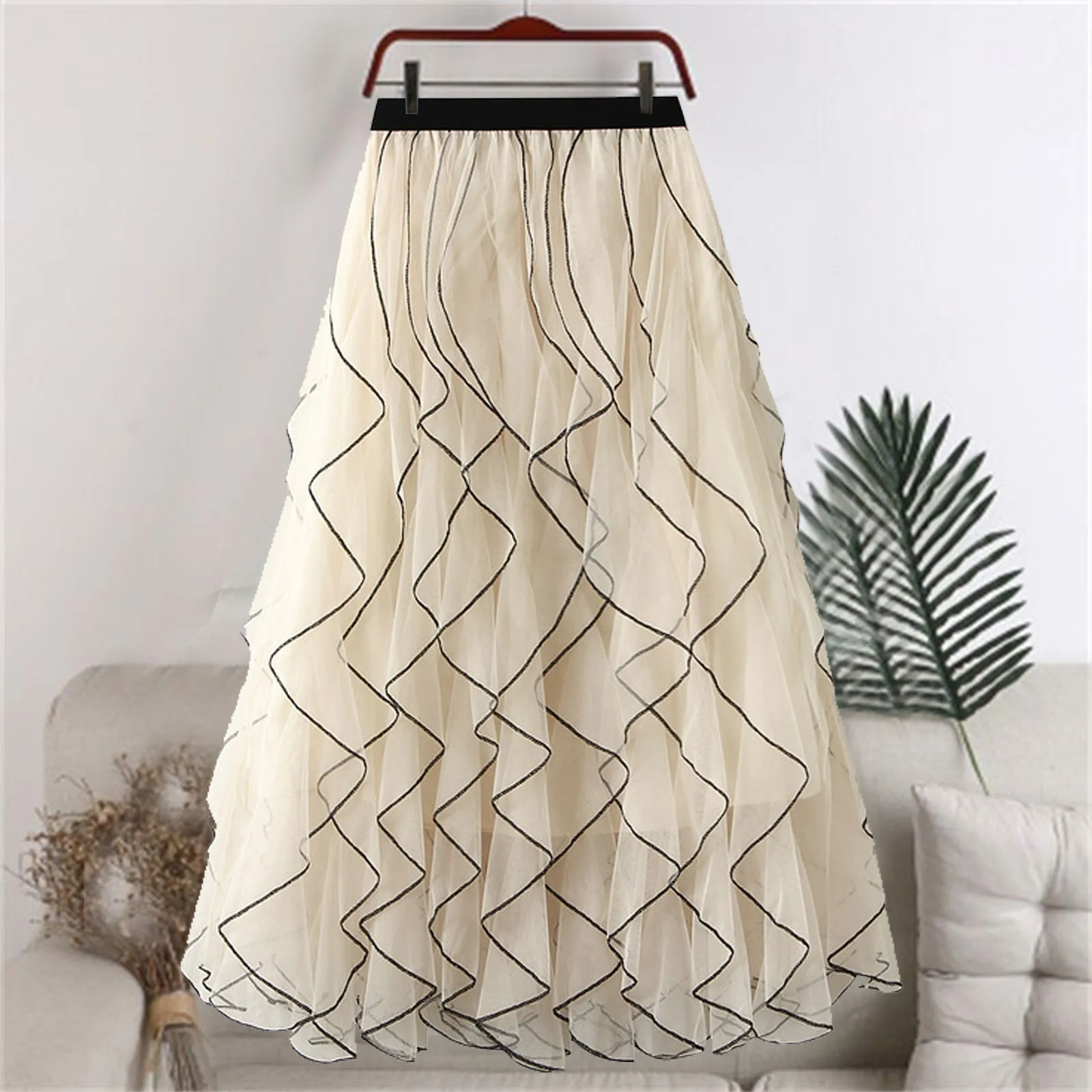 Autumn New Wave Pattern Mesh Ruffle Edge Skirt High Waist A-Line Large Swing Long Women's Wedding Half Skirt Clothing For Ladies
Autumn New Wave Pattern Mesh Ruffle Edge Skirt High Waist A-Line Large Swing Long Women's Wedding Half Skirt Clothing For Ladies