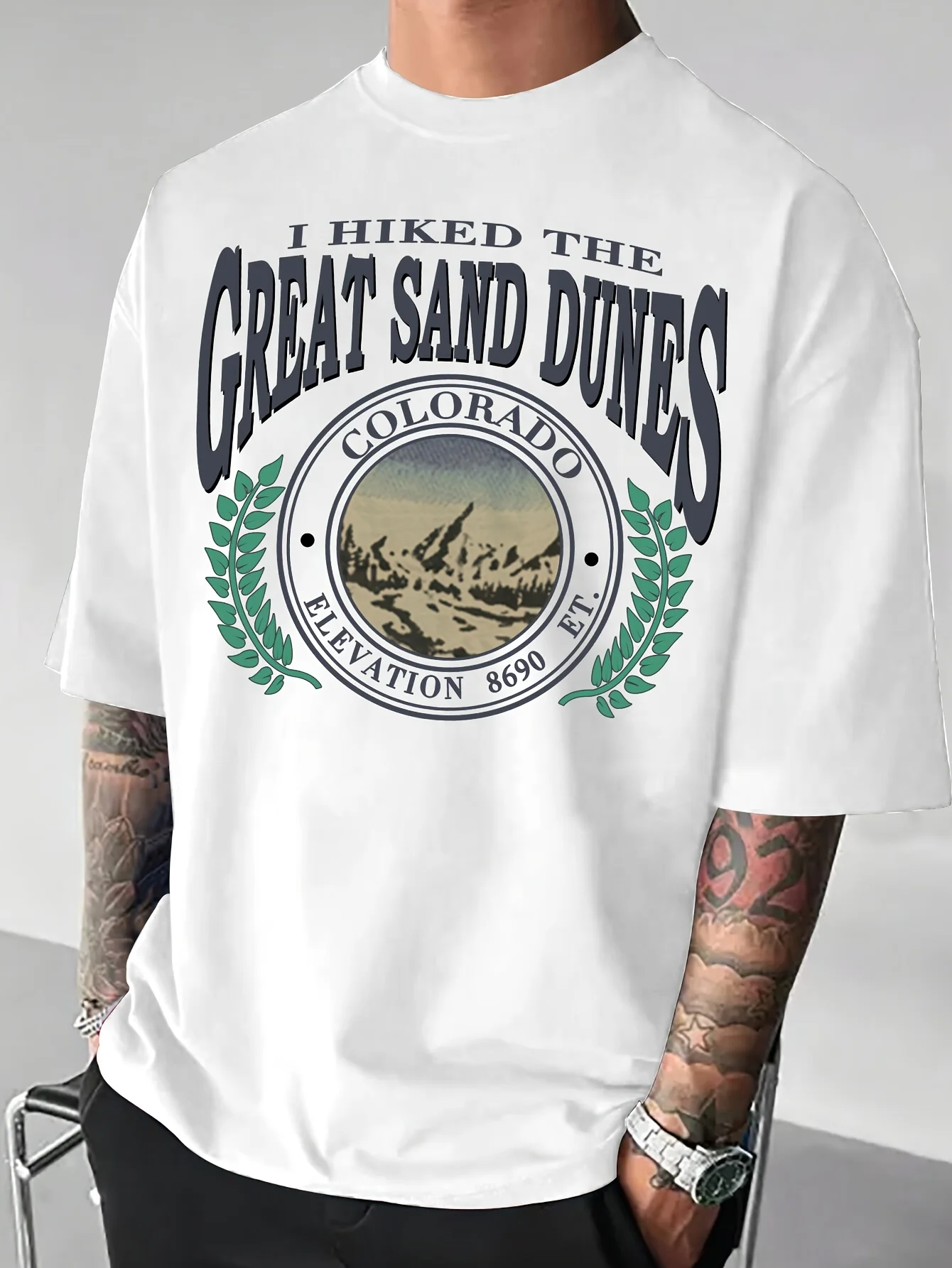 Men's fashion creative design green leaf print athleisure daily versatile summer short-sleeved T-shirt
Men's fashion creative design green leaf print athleisure daily versatile summer short-sleeved T-shirt