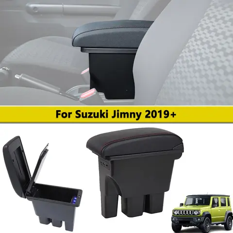 Car Center Armrest Box Assembly Storage Box with USB Ports for Suzuki Jimny 2019-2023 JB74 Retrofit Parts Interior Accessory