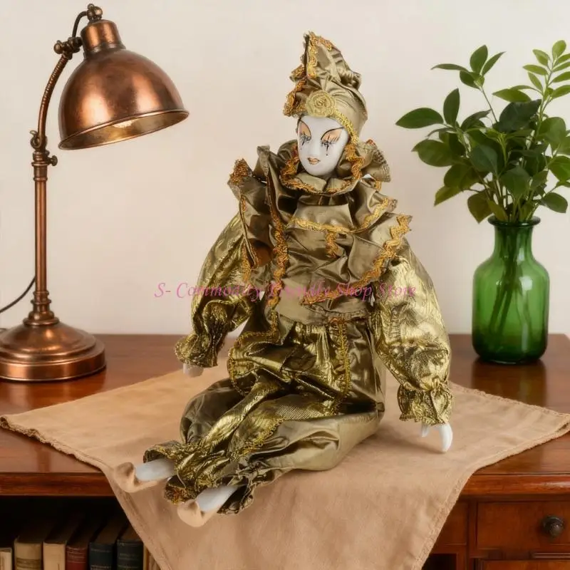 85AE Ceramic Entertainer Figurine With Flexible Part Face Multicolored Outfit House Ornament Seasonal Present 45cm Height
85AE Ceramic Entertainer Figurine With Flexible Part Face Multicolored Outfit House Ornament Seasonal Present 45cm Height