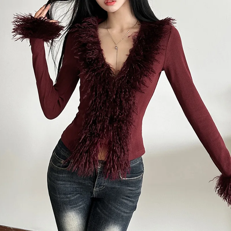 European and American Style2025Winter Women's Clothing New Fashion Atmosphere Rough Stitching DesignVCollar Cardigan Slimmi
European and American Style2025Winter Women's Clothing New Fashion Atmosphere Rough Stitching DesignVCollar Cardigan Slimmi