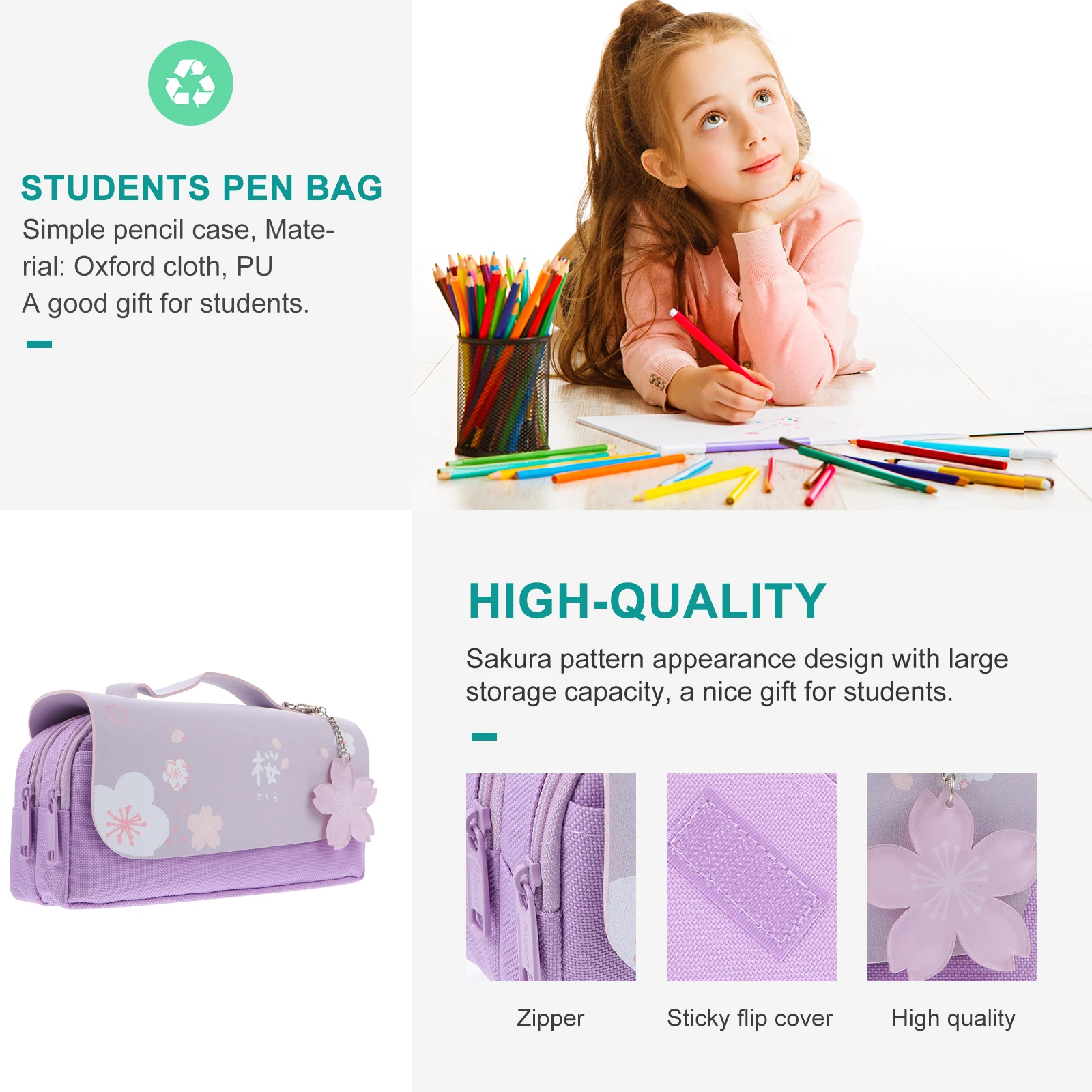 Double Layer Double Zipper Pencil Case Stationery Bag Portable PU Oxford Large Capacity 50 Pens School Student
Double Layer Double Zipper Pencil Case Stationery Bag Portable PU Oxford Large Capacity 50 Pens School Student