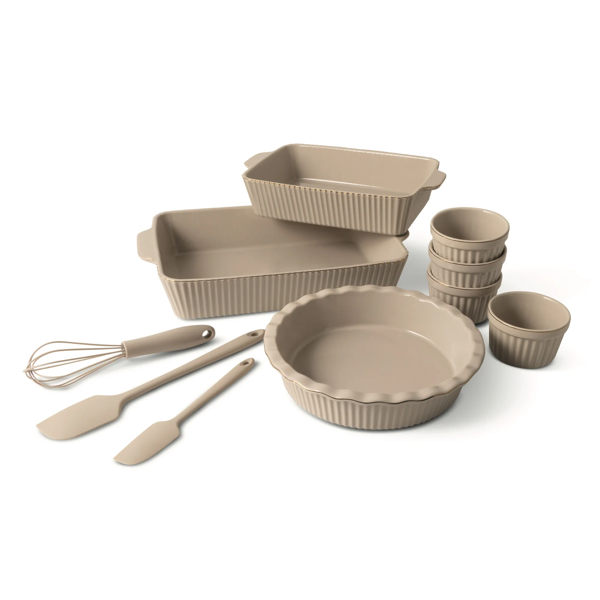10-Piece Ceramic Bakeware Set - Taupe
10-Piece Ceramic Bakeware Set - Taupe