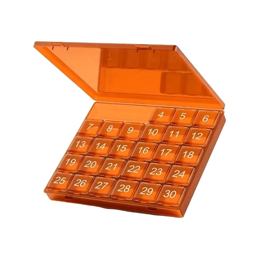 Transparent Monthly Pill Organizer Plastic Compartments 30 Day Pill Case Leakproof Squeeze-to-Open Daily Medcine Container
Transparent Monthly Pill Organizer Plastic Compartments 30 Day Pill Case Leakproof Squeeze-to-Open Daily Medcine Container