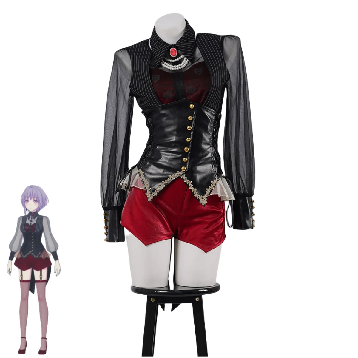 Anime BanG Dream! Ave Mujica Nyamu Yutenji Amoris Cosplay Costume Black Stripe Shirt Red Shorts Woman Sexy Carnival Suit 2025
Anime BanG Dream! Ave Mujica Nyamu Yutenji Amoris Cosplay Costume Black Stripe Shirt Red Shorts Woman Sexy Carnival Suit 2025