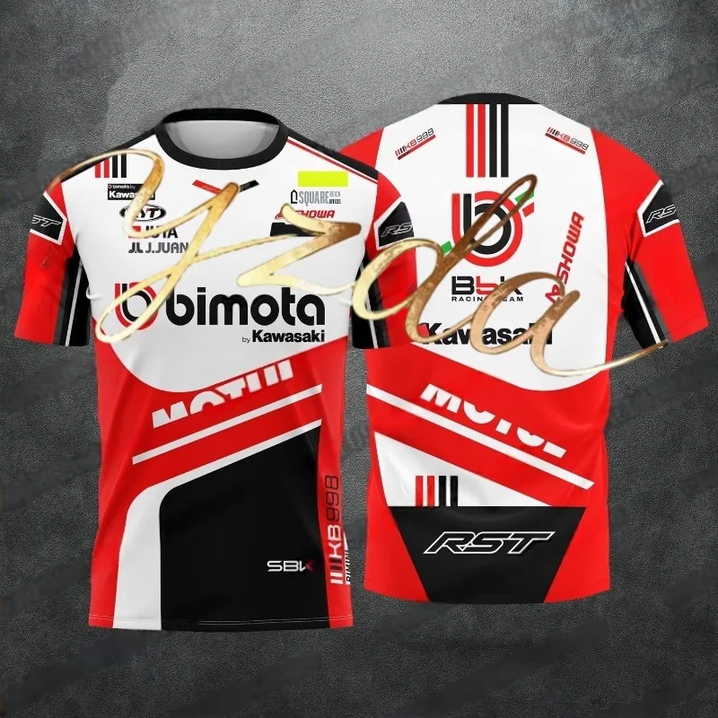 Bimota Team 2025 Kawasaki Summer Racing T-Shirt Men's And Women's Breathable Fashion Sports Top for Racing
Bimota Team 2025 Kawasaki Summer Racing T-Shirt Men's And Women's Breathable Fashion Sports Top for Racing