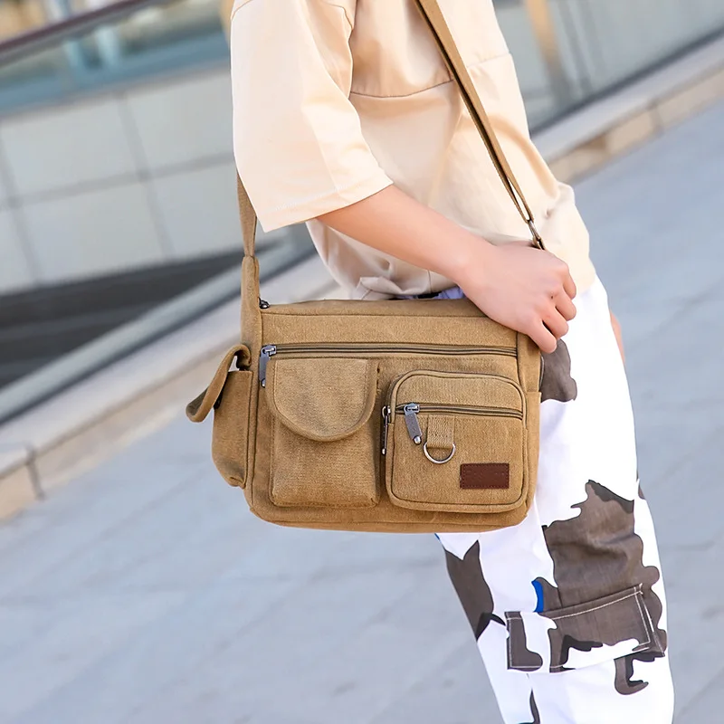 Fashion Canvas Messenger Bag with Multi Pocket Shoulder Bag Design Adjustable Strap Casual Crossbody Purse Men Everyday
Fashion Canvas Messenger Bag with Multi Pocket Shoulder Bag Design Adjustable Strap Casual Crossbody Purse Men Everyday