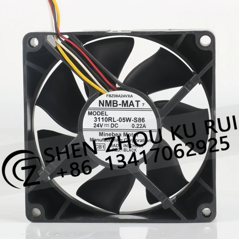 8025 Original NMB Cooling Fan 80X80X25MM DC24V 0.22A AC EC 8CM frequency converter Double ball 4-wire 3110RL-05W-S86
8025 Original NMB Cooling Fan 80X80X25MM DC24V 0.22A AC EC 8CM frequency converter Double ball 4-wire 3110RL-05W-S86