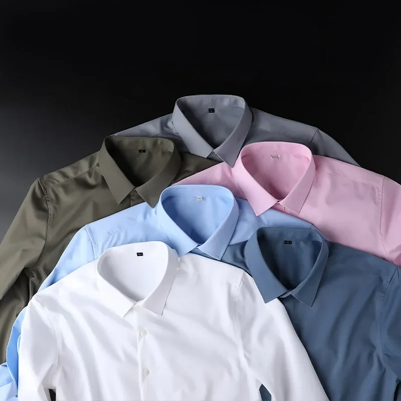 Новая мужская деловая повседневная однотонная рубашка с длинными рукавами, устойчивая к морщинам, без морщин, удобный всесезонный универсальный топ
Новая мужская деловая повседневная однотонная рубашка с длинными рукавами, устойчивая к морщинам, без морщин, удобный всесезонный универсальный топ