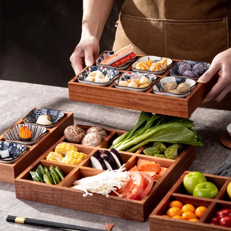 Japanese Retro Compartment Dish Set, Hot Pot Platter, Premium Black Walnut Serving Tray, Party Snack Plate, Tabletop Organizer
Japanese Retro Compartment Dish Set, Hot Pot Platter, Premium Black Walnut Serving Tray, Party Snack Plate, Tabletop Organizer
