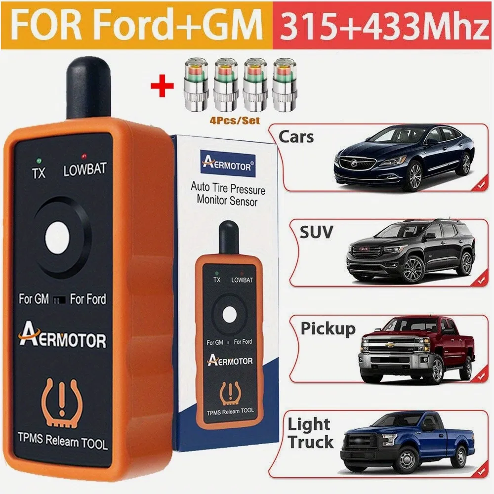 2-in-1 Tire Pressure Monitor Reset & Relearn Tool with 4 Colorful Valve Caps — Compatible with Many Vehicles, Easy Plug-and-Play Setup, Supports Direct Sensor Activation and System Relearning, Compact Design for Home or Workshop Use, Includes Storage Pouc
2-in-1 Tire Pressure Monitor Reset & Relearn Tool with 4 Colorful Valve Caps — Compatible with Many Vehicles, Easy Plug-and-Play Setup, Supports Direct Sensor Activation and System Relearning, Compact Design for Home or Workshop Use, Includes Storage Pouc