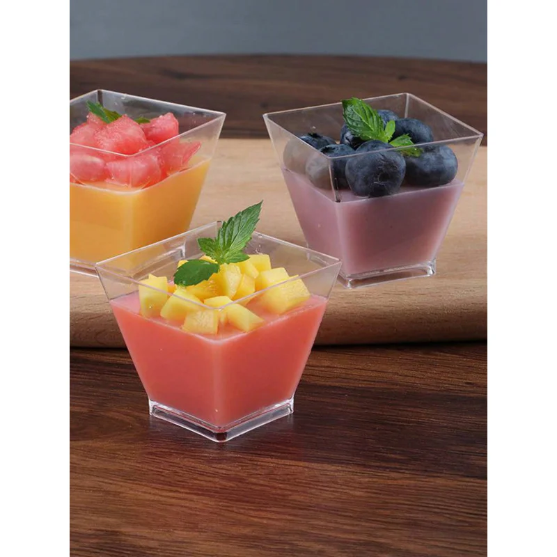 50pcs Reusable Mini Dessert Cups, Square Shaped Transparent Cups For Summer Parties, Travel Cups For Picnics
50pcs Reusable Mini Dessert Cups, Square Shaped Transparent Cups For Summer Parties, Travel Cups For Picnics