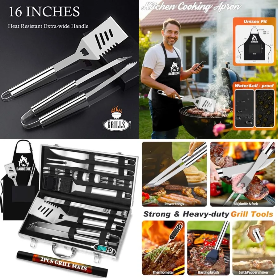 26pcs Grilling Gifts for Men, Dad Gifts for Father's Day, Stainless Steel BBQ Grill Accessories Tools Set, Heavy Duty BBQ Utens
26pcs Grilling Gifts for Men, Dad Gifts for Father's Day, Stainless Steel BBQ Grill Accessories Tools Set, Heavy Duty BBQ Utens