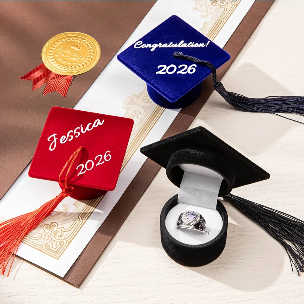 Personalized Graduation Cap Ring Box for Class of 2026 Engravable delicate Jewelry Holder Unique Senior Year Gift for Men Women
Personalized Graduation Cap Ring Box for Class of 2026 Engravable delicate Jewelry Holder Unique Senior Year Gift for Men Women