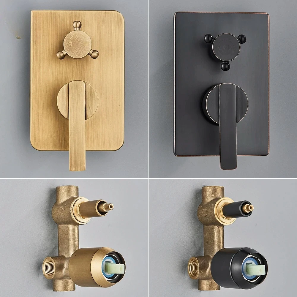 Matte Black Bathroom Hot Cold Bath Mixer Valve Concealed Water Control Valve Single Lever Shower Control Mixer Handle 1/2/3 Ways
Matte Black Bathroom Hot Cold Bath Mixer Valve Concealed Water Control Valve Single Lever Shower Control Mixer Handle 1/2/3 Ways