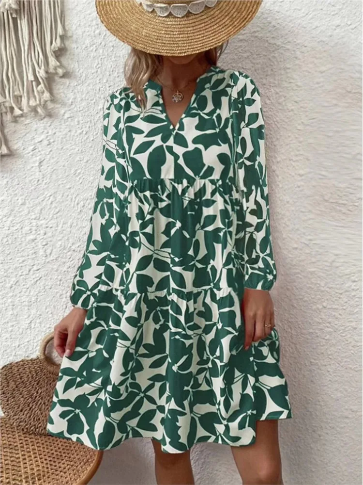 Autumn Boho Fashion Printing Mini Dress 2023 Women's V Neck Long Sleeve Loose Pleated Dresses Elegant Casual Beach Party Dress
Autumn Boho Fashion Printing Mini Dress 2023 Women's V Neck Long Sleeve Loose Pleated Dresses Elegant Casual Beach Party Dress