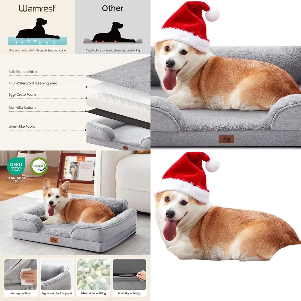 Medium Size Dog Orthopedic Bed, Waterproof Foam Couch with Soft Sides, Non-Slip Sofa, Removable Washable Cover, 35L Supportive S
Medium Size Dog Orthopedic Bed, Waterproof Foam Couch with Soft Sides, Non-Slip Sofa, Removable Washable Cover, 35L Supportive S