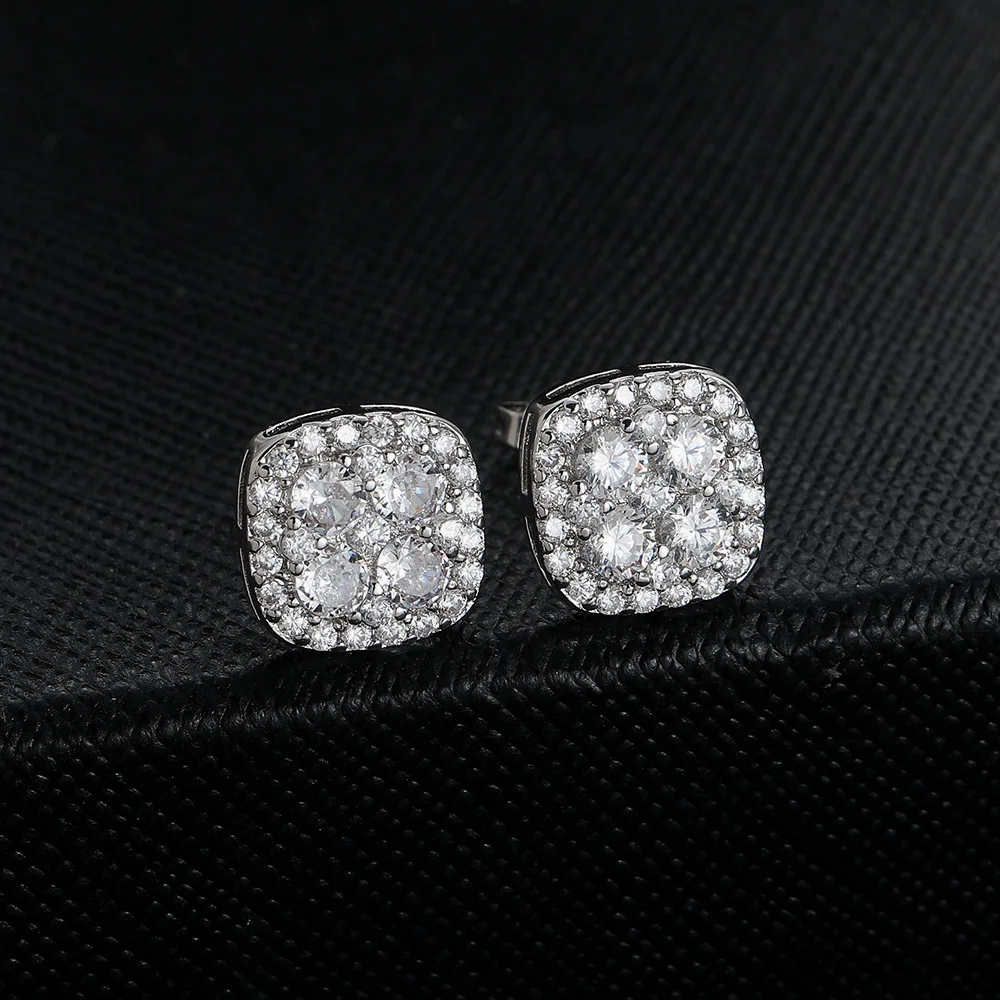 New Square Shape CZ Bling Iced Out Cubic Zircon Mirco Pave Prong Setting Brass Earrings Hip Hop Jewelry BE082
New Square Shape CZ Bling Iced Out Cubic Zircon Mirco Pave Prong Setting Brass Earrings Hip Hop Jewelry BE082