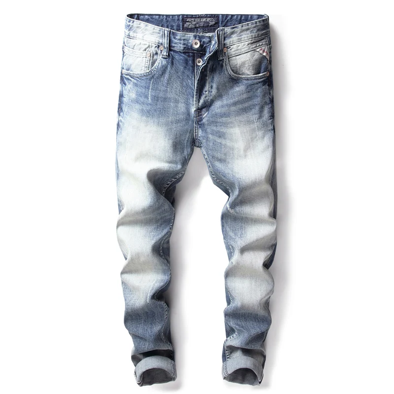 Italian Style Fashion Men Jeans Retro Light Blue Stretch Slim Fit Vintage Ripped Jeans Men Buttons Designer Denim Pants Hombre
Italian Style Fashion Men Jeans Retro Light Blue Stretch Slim Fit Vintage Ripped Jeans Men Buttons Designer Denim Pants Hombre