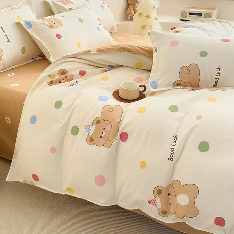Class A Flower Print Brushed Bedding Set 4Pcs Thick Washed Cotton Cozy Bed Sheet Set Skin Friendly Soft Bed Kit for Home
Class A Flower Print Brushed Bedding Set 4Pcs Thick Washed Cotton Cozy Bed Sheet Set Skin Friendly Soft Bed Kit for Home