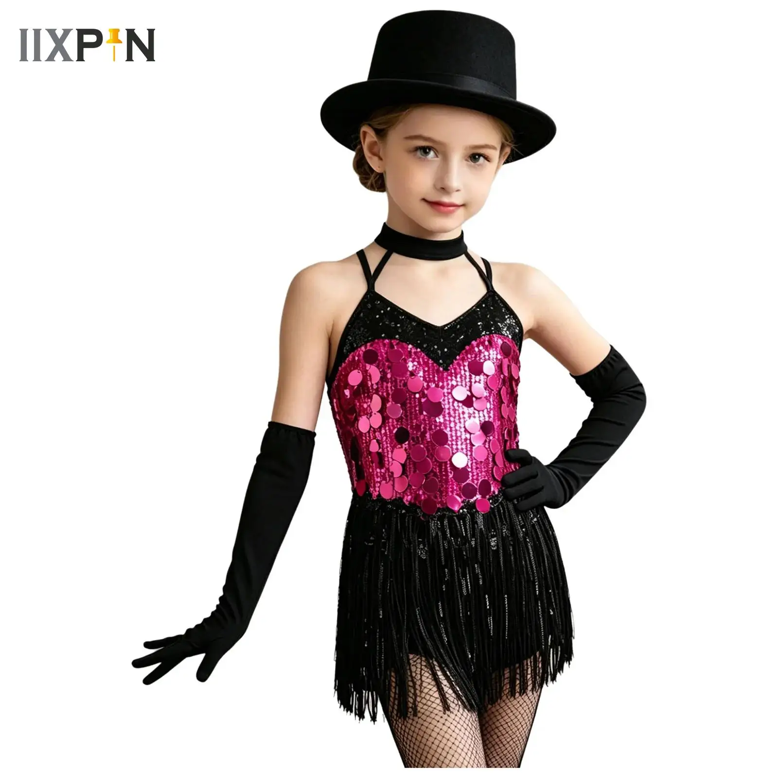 Jazz Fringed Jumpsuit Fringed Dress Kids Girls Sequins Cha-cha Latin Dance Costume Halter Rumba Tango Tassel Leotard+Gloves Suit
Jazz Fringed Jumpsuit Fringed Dress Kids Girls Sequins Cha-cha Latin Dance Costume Halter Rumba Tango Tassel Leotard+Gloves Suit