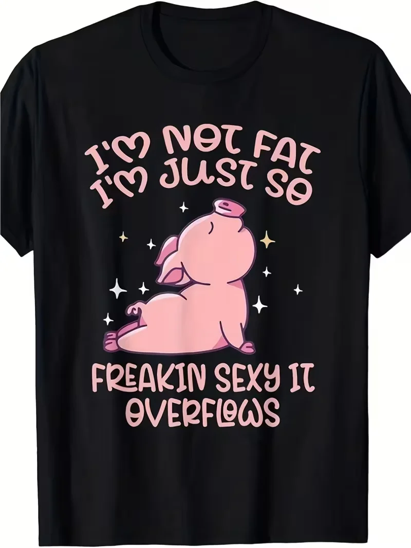 Body Positive Print T-shirt Funny Pig And Quote Design Short Sleeve Crew Neck Casual Tops Women Fashion Streetwear Lady's tops
Body Positive Print T-shirt Funny Pig And Quote Design Short Sleeve Crew Neck Casual Tops Women Fashion Streetwear Lady's tops