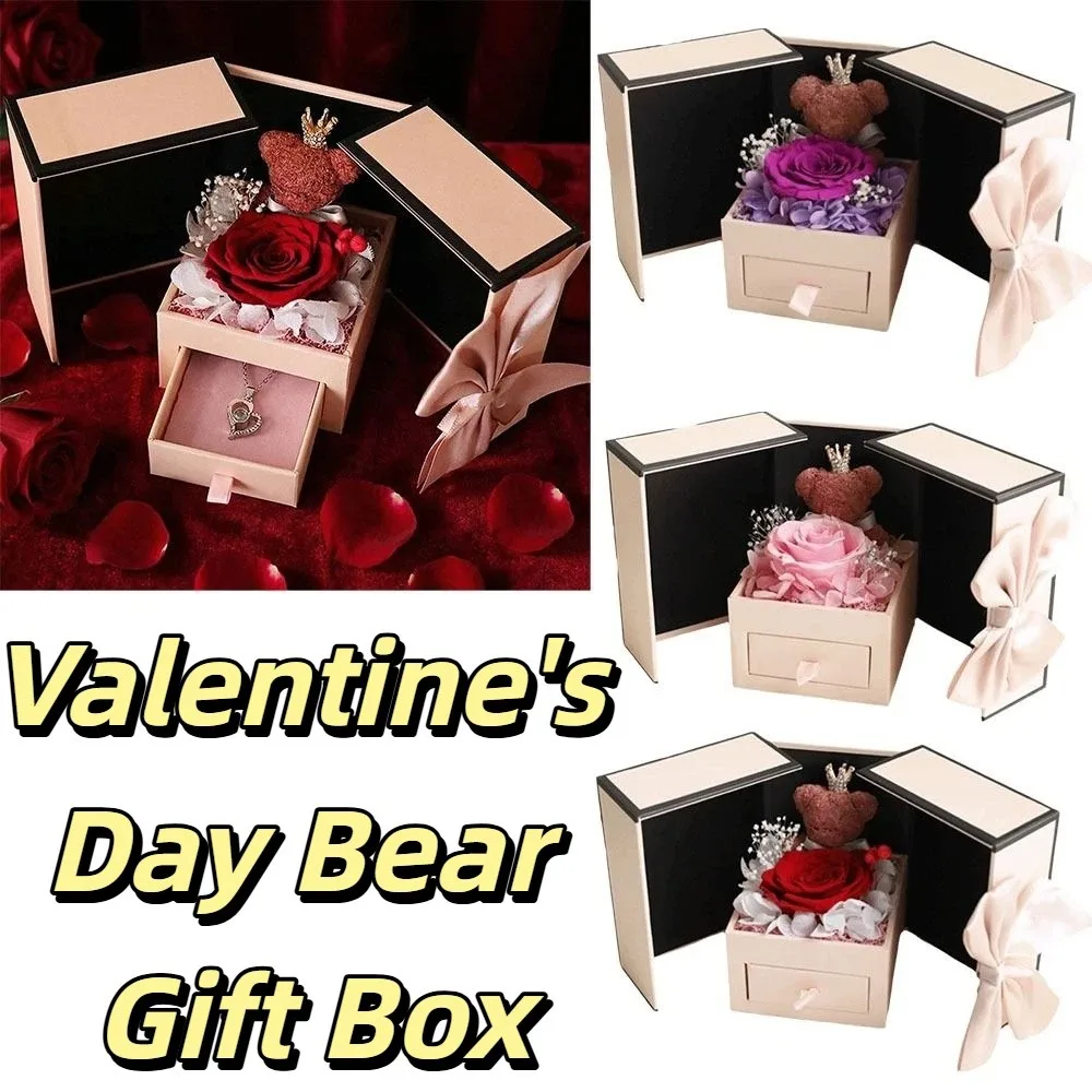 Bear Design Eternal Flower Jewelry Box Rose Design Double Door Rose jewelry box Lipstick Storage Jewelry Storage
Bear Design Eternal Flower Jewelry Box Rose Design Double Door Rose jewelry box Lipstick Storage Jewelry Storage
