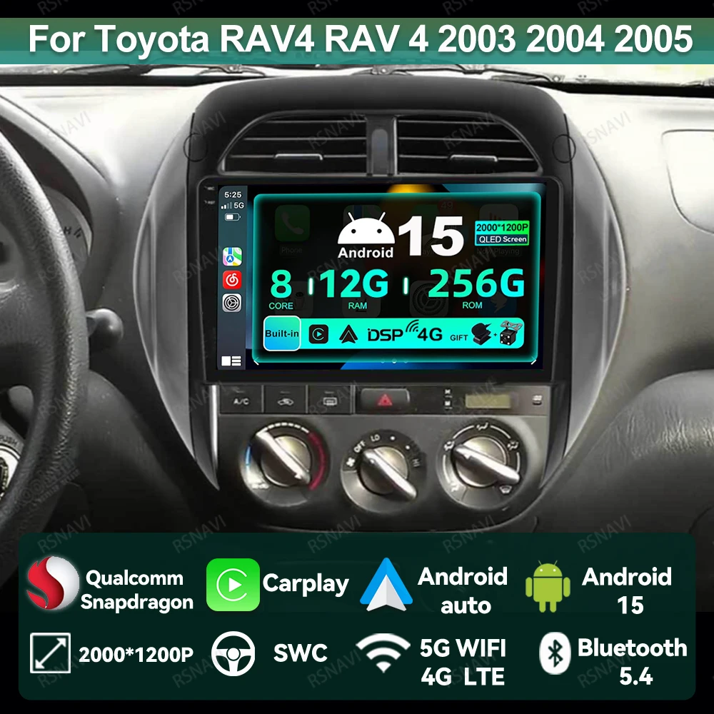 Car Radio Android 15 For Toyota RAV4 RAV 4 2003 2004 2005 Viedo Player DVD GPS Qualcomm 5G WIFI QLED BT Wireless Carplay Auto
Car Radio Android 15 For Toyota RAV4 RAV 4 2003 2004 2005 Viedo Player DVD GPS Qualcomm 5G WIFI QLED BT Wireless Carplay Auto