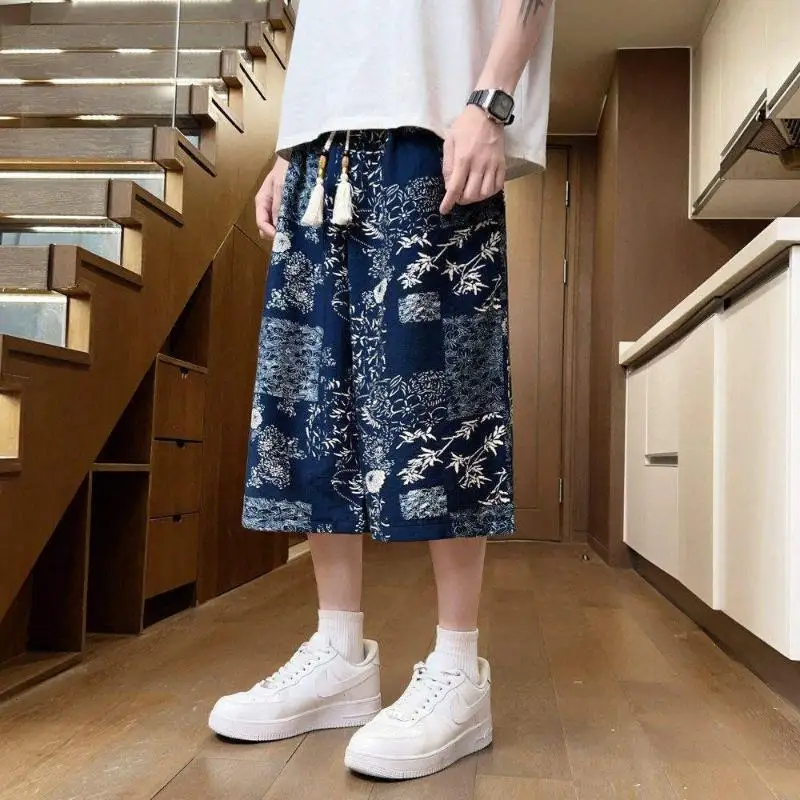 Ice Silk Seven-Foot Pants Men's Summer Thin Print Loose Casual Beach Shorts New Chinese Style National Trend Cabbage Leaf Pants
Ice Silk Seven-Foot Pants Men's Summer Thin Print Loose Casual Beach Shorts New Chinese Style National Trend Cabbage Leaf Pants