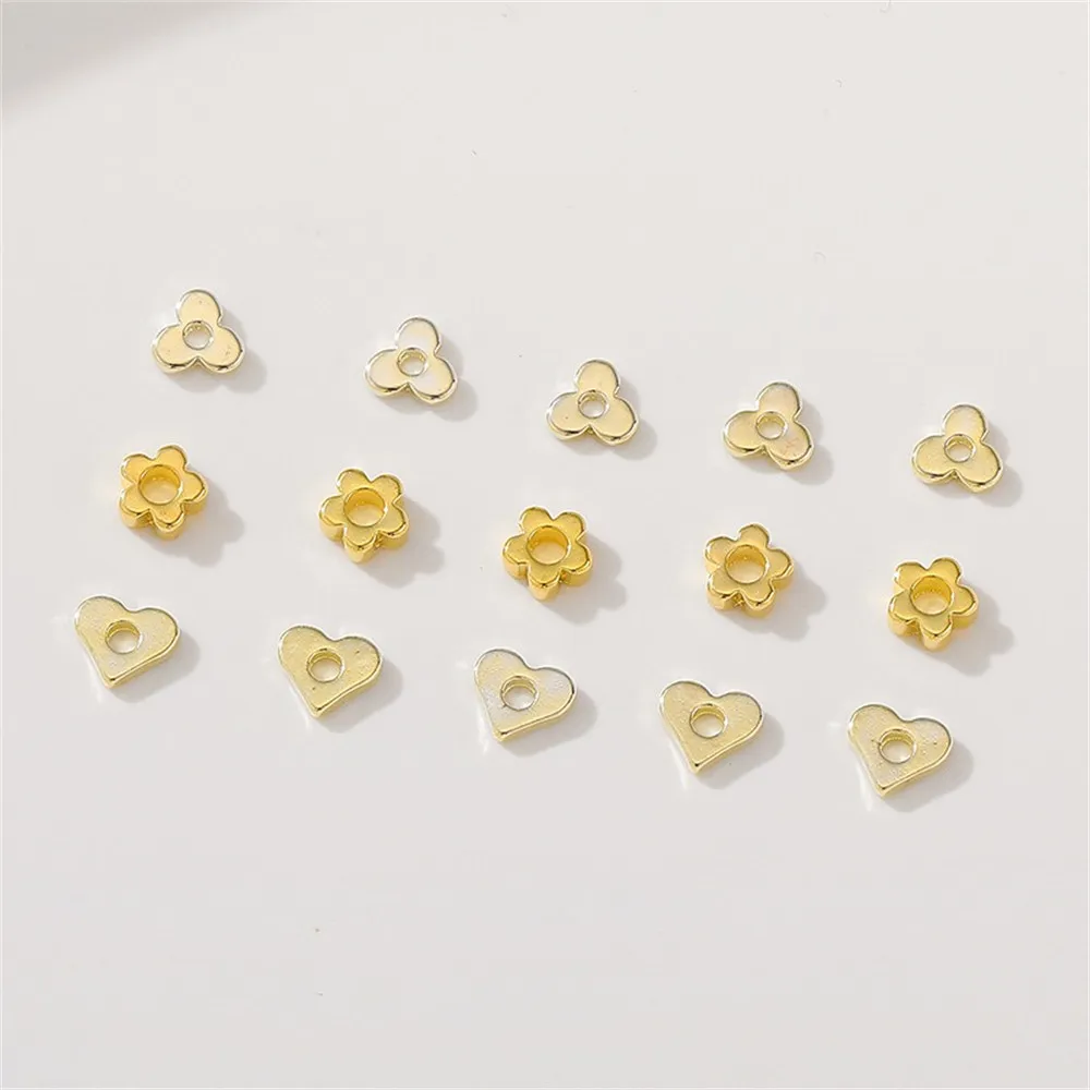 14K Gold-Color Heart-shaped Flower Type Small Broken Gold Flat Spacer Beads Handmade DIY Bracelet Necklace Jewelry Accessories
14K Gold-Color Heart-shaped Flower Type Small Broken Gold Flat Spacer Beads Handmade DIY Bracelet Necklace Jewelry Accessories
