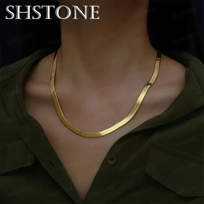 925 Sterling silver 18K Gold 4MM Flat chain Necklace for Women Luxury Fine Jewelry wedding gift choker Clavicle
925 Sterling silver 18K Gold 4MM Flat chain Necklace for Women Luxury Fine Jewelry wedding gift choker Clavicle