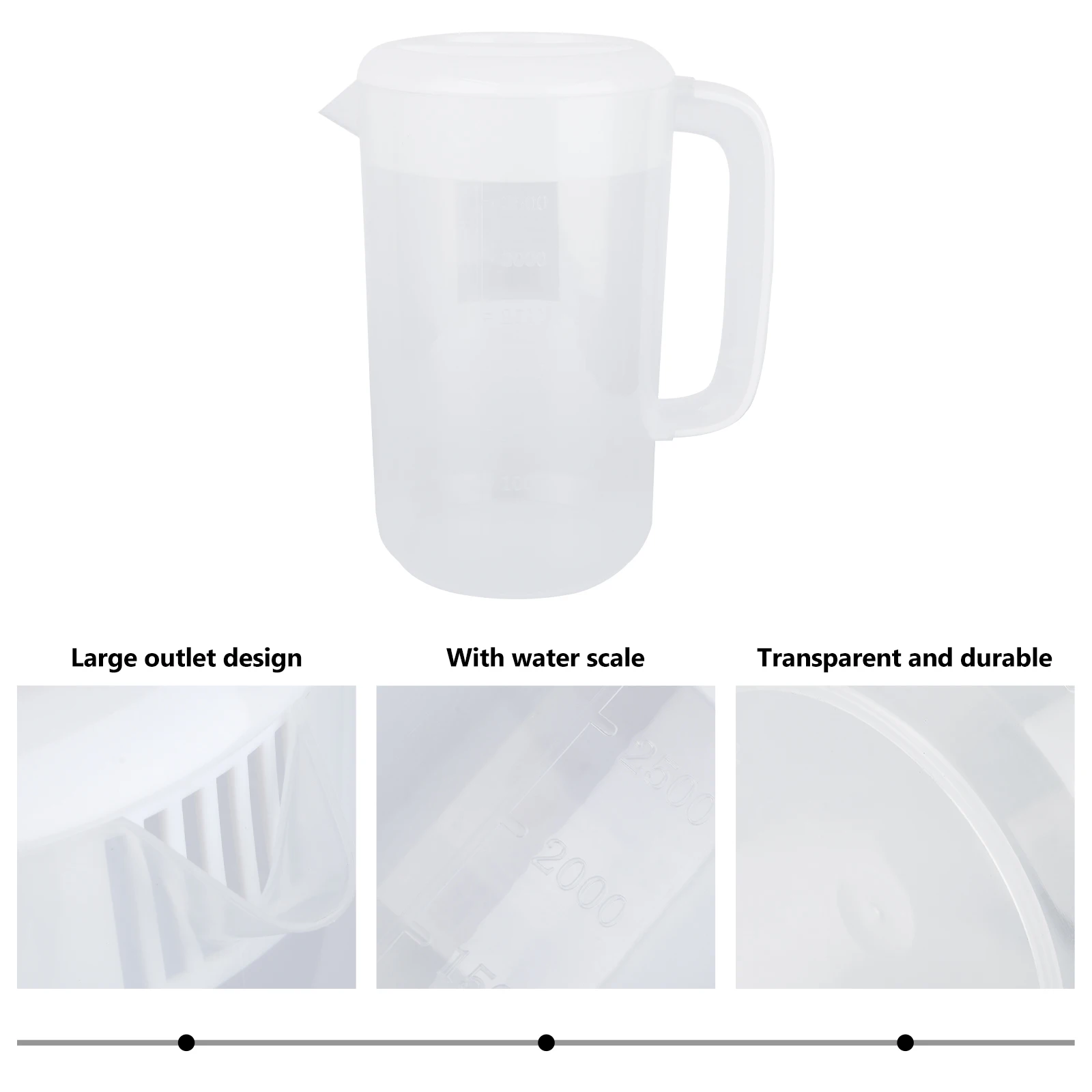 Cold Water Pitcher Large Capacity Plastic Jar Lid Scale Home Milk Tea Cafe Portable White Sturdy Easy Clean Kitchen Bar
Cold Water Pitcher Large Capacity Plastic Jar Lid Scale Home Milk Tea Cafe Portable White Sturdy Easy Clean Kitchen Bar
