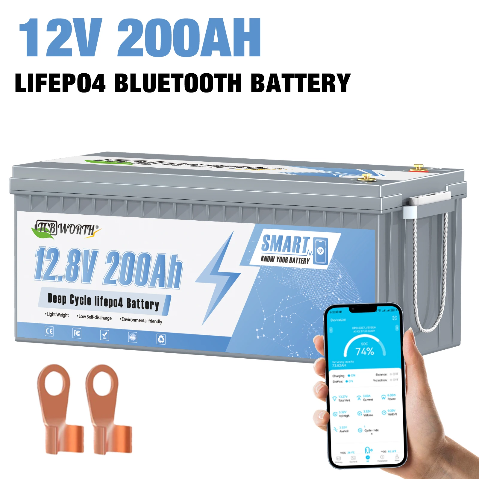 12V 200Ah LiFePO4 Battery Lithium Batteries 7000+ Deep Cycles,for RV,Van,Home Solar Energy Storage Off-Grid, Marine Boat
12V 200Ah LiFePO4 Battery Lithium Batteries 7000+ Deep Cycles,for RV,Van,Home Solar Energy Storage Off-Grid, Marine Boat