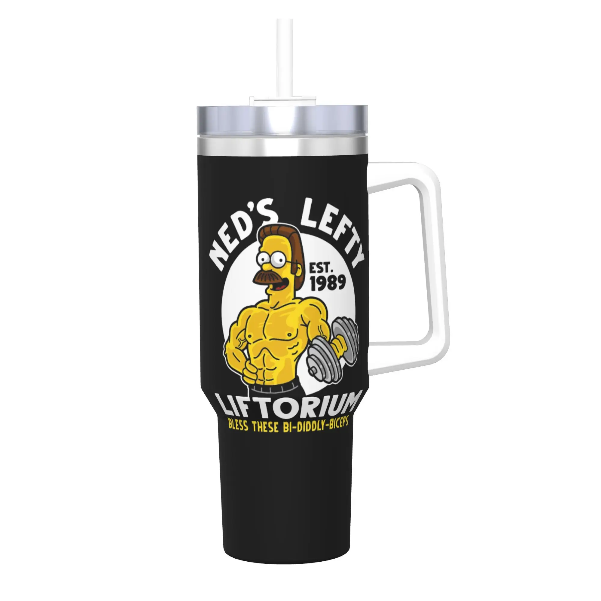 Stainless Steel Tumbler Ned's Lefty Liftorium Simpsons Coffee Mug Heat Preservation Hot Drinks Mugs Cup Travel Water Bottle
Stainless Steel Tumbler Ned's Lefty Liftorium Simpsons Coffee Mug Heat Preservation Hot Drinks Mugs Cup Travel Water Bottle
