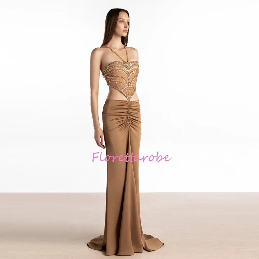 Luxury Women's Halter Neck Beaded Cutout Satin Evening Gown Elegant Sleeveless Maxi Dress Prom Dresses Wedding Party Outfit Cust
Luxury Women's Halter Neck Beaded Cutout Satin Evening Gown Elegant Sleeveless Maxi Dress Prom Dresses Wedding Party Outfit Cust