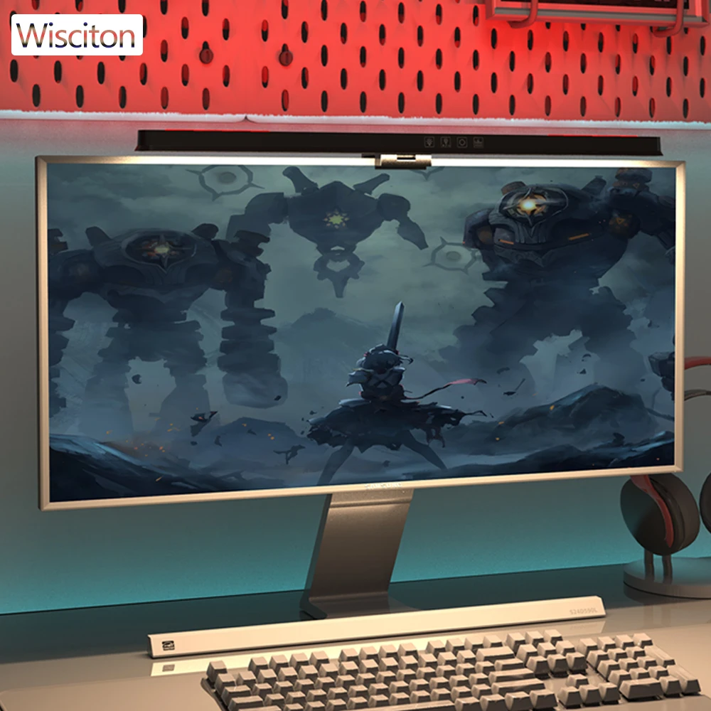 RGB Monitor Light Bar LED PC Screen Hanging Light Atmosphere Night Backlight Dimming Table Lamp For Study/Work/Game Lighting