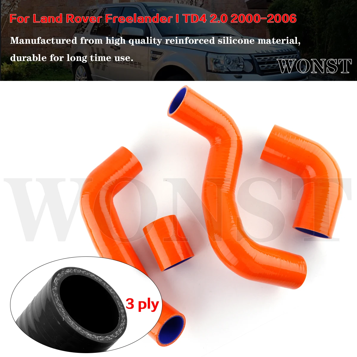 4 шт., 3 слоя для Land Rover Freelander I TD4 2,0 2000-2006, автомобильные инструменты, комплект силиконовых шлангов, трубка интеркулера
4 шт., 3 слоя для Land Rover Freelander I TD4 2,0 2000-2006, автомобильные инструменты, комплект силиконовых шлангов, трубка интеркулера