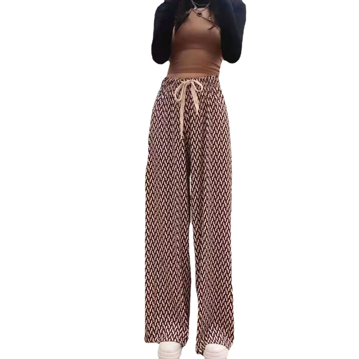 Women Summer Ice Silk Pants Wide Leg Pant Drawstring Pants High Waist Thin Style Straight Pant Korean Loose Sweatpants Trousers
Women Summer Ice Silk Pants Wide Leg Pant Drawstring Pants High Waist Thin Style Straight Pant Korean Loose Sweatpants Trousers