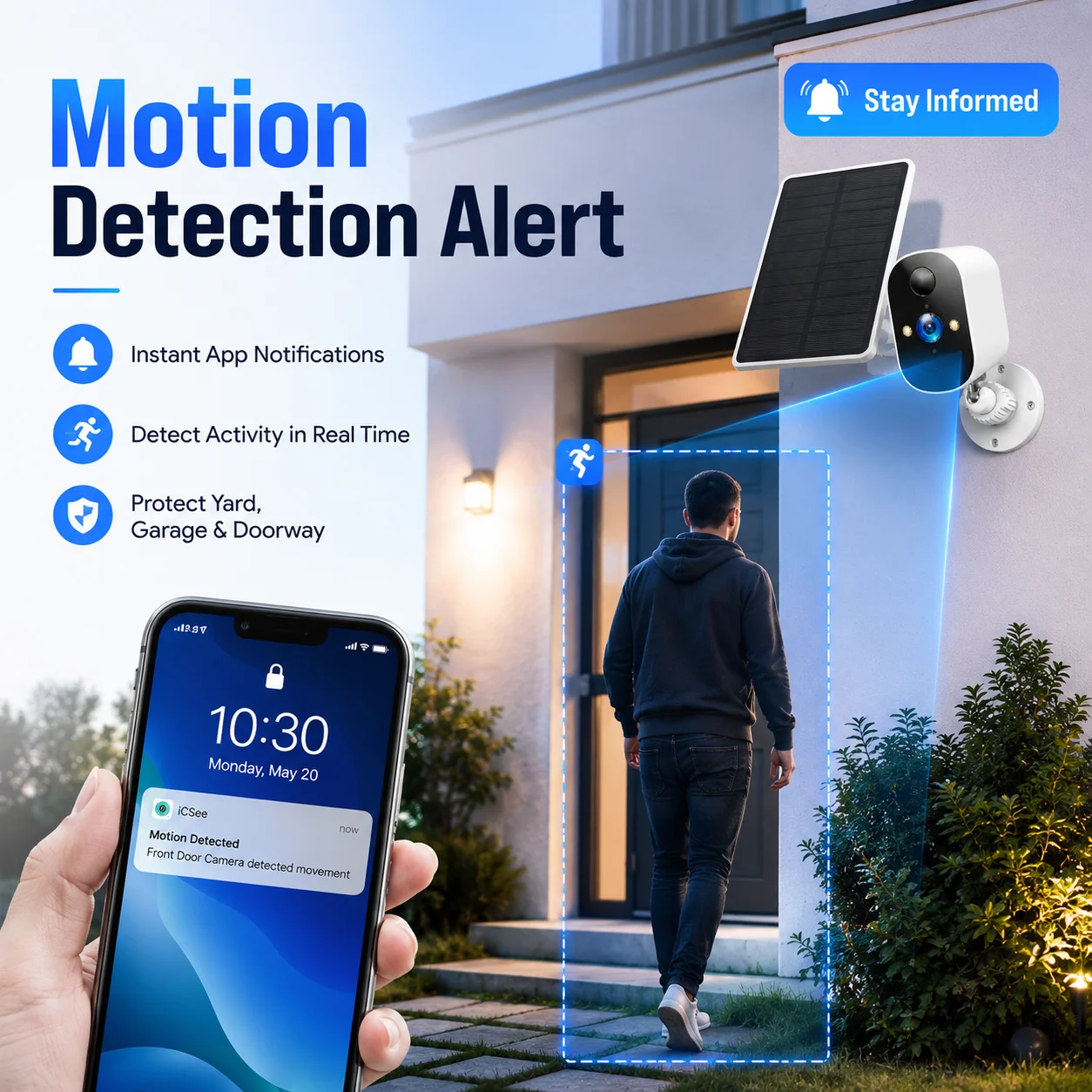 2K Solar Camera Outdoor Wireless with PIR Alarm, 2-Way Audio, Color Night Vision, IP65 Waterproof, Cloud & SD Storage
2K Solar Camera Outdoor Wireless with PIR Alarm, 2-Way Audio, Color Night Vision, IP65 Waterproof, Cloud & SD Storage