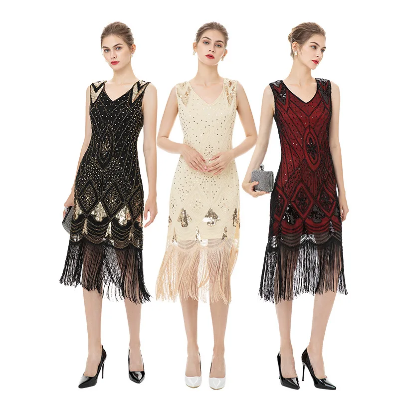 fashion Ladies Vintage Sequins Dress Party Dresses Evening Gatsby Flapper Fringed dress for women dance clothes women skirt
fashion Ladies Vintage Sequins Dress Party Dresses Evening Gatsby Flapper Fringed dress for women dance clothes women skirt