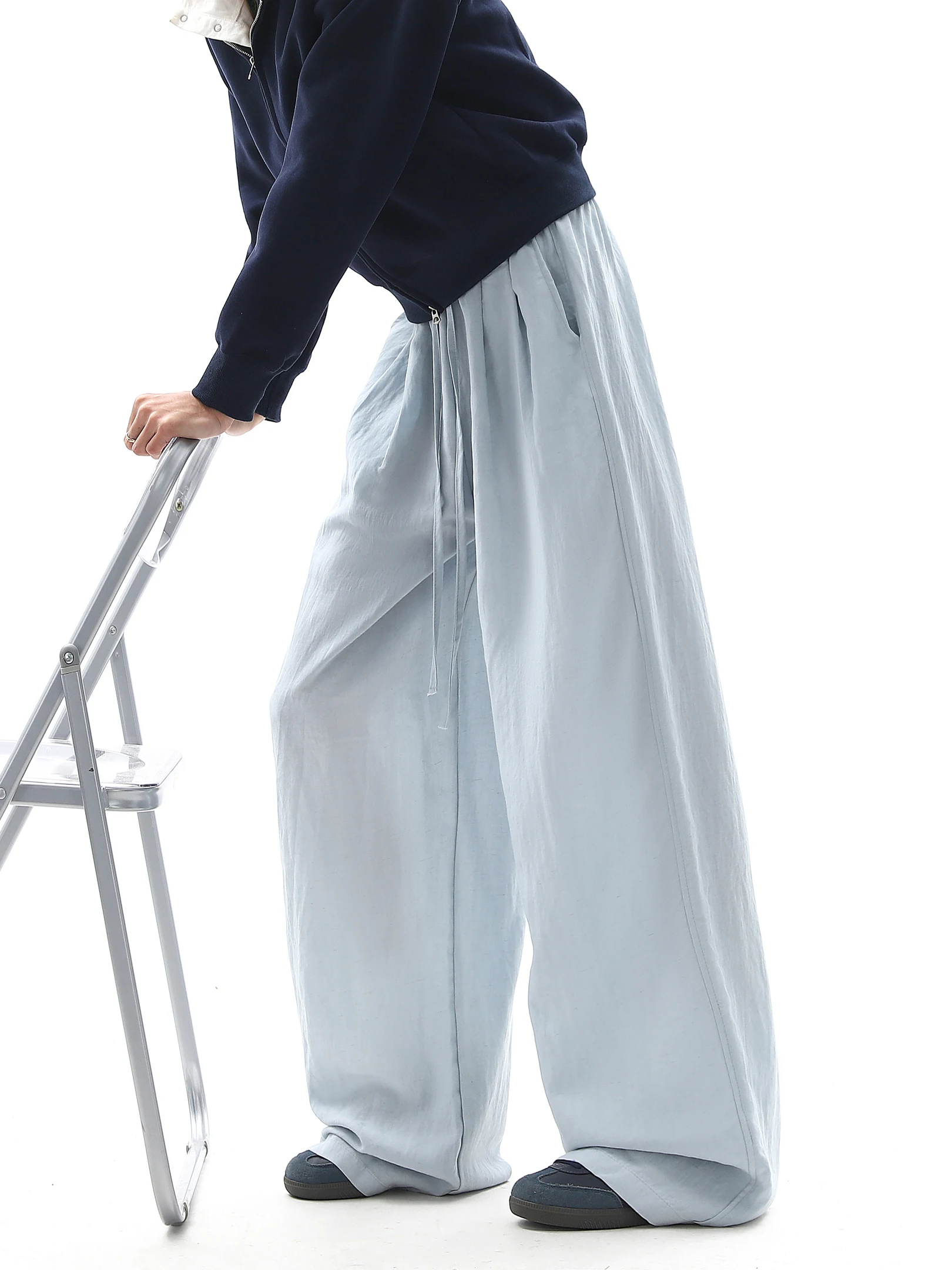 Summer Thin Textured Casual Pants Women's Loose Wide Leg Pants Drapey Banana Pants Neutral Style Simple Design Straight Leg
Summer Thin Textured Casual Pants Women's Loose Wide Leg Pants Drapey Banana Pants Neutral Style Simple Design Straight Leg