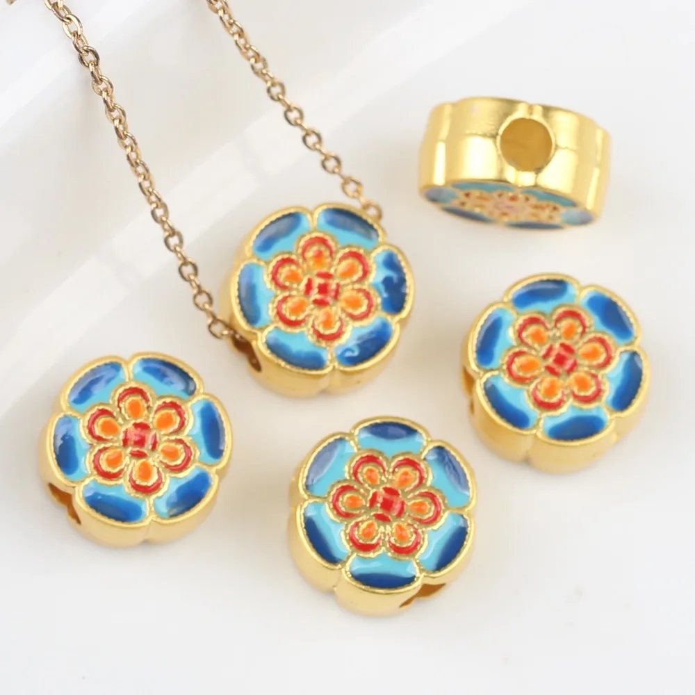 10Pcs/pack Simple Alloy Dripping oil, Chinese style flowers Loose Beads For DIY Handmade Necklaces Jewelry Making Accessories
10Pcs/pack Simple Alloy Dripping oil, Chinese style flowers Loose Beads For DIY Handmade Necklaces Jewelry Making Accessories