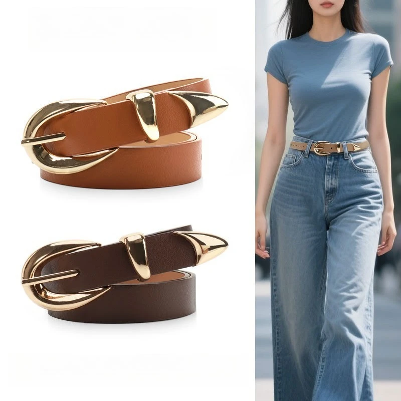 New Gold Alloy High-end Women's Belt Simple Wind Belt Women's Versatile Jeans Student Belt
New Gold Alloy High-end Women's Belt Simple Wind Belt Women's Versatile Jeans Student Belt