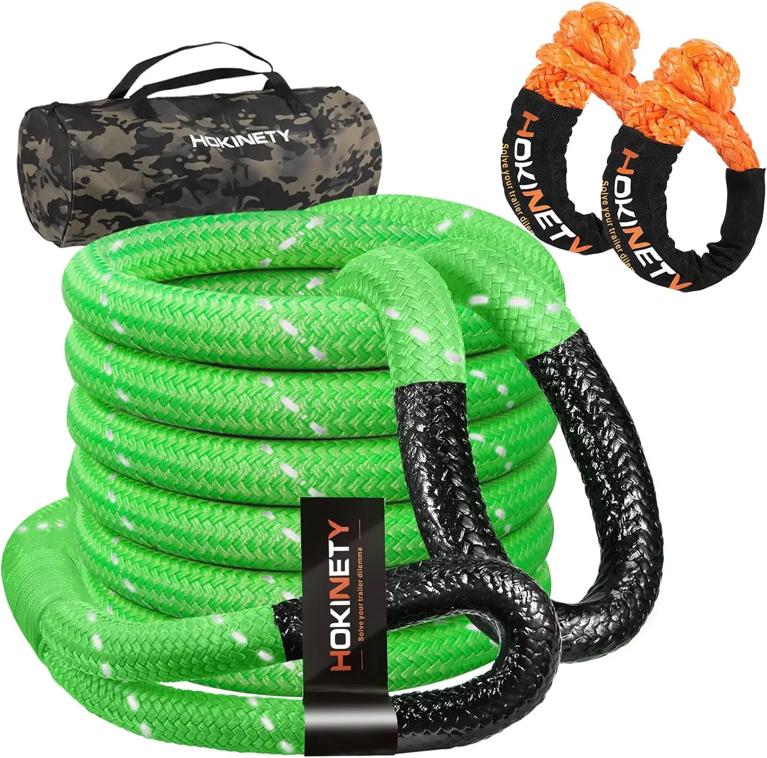 1.26" x 20ft 55,000LBS Kinetic Recovery Rope with Soft Shackles - Heavy Duty Offroad Towing Kit for Trucks, SUVs, ATVs, Jeeps - Neon Green
1.26" x 20ft 55,000LBS Kinetic Recovery Rope with Soft Shackles - Heavy Duty Offroad Towing Kit for Trucks, SUVs, ATVs, Jeeps - Neon Green